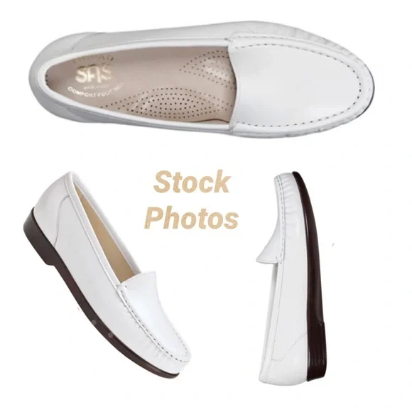 SAS San Antonio Shoemaker Simplify Slip On Loafer Comfortable White Size: 7 New - Picture 11 of 13